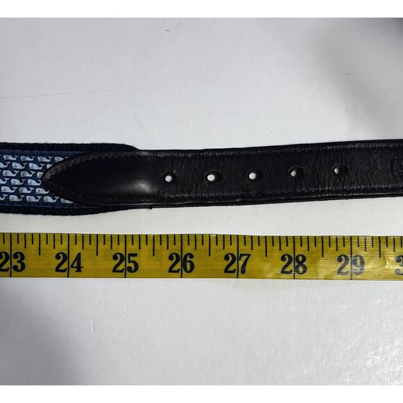 Vineyard Vines Whale Club Leather Belt Mens Size 28 Cowhide Solid Brass Buckle - Picture 9 of 9